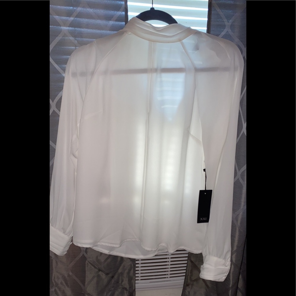 Contemporary Long Sleeve cream color blouse